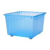 VESSLA Storage crate with casters, blue - 800.985.16