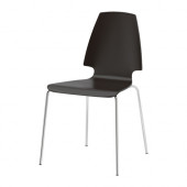 VILMAR Chair, brown-black, chrome plated - 798.897.50
