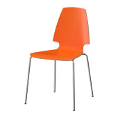 VILMAR Chair, orange, chrome plated - 490.115.30
