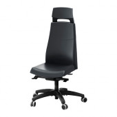 VOLMAR Swivel chair with headrest, Mjuk black - 090.317.33