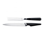 VÖRDA Carving knife and fork, black - 802.891.44